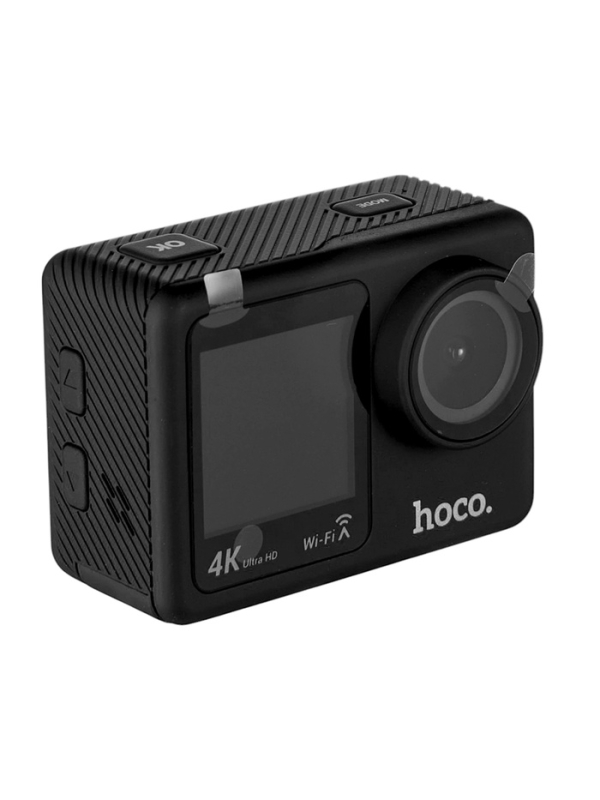 Экшн-камера Hoco, DV101, 4К видео,  два цветных экрана, черная