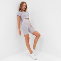 Костюм женский MINAKU (топ,велосипедки), цвет светло-серый, р-р 48 Костюм женский MINAKU (топ,велосипедки), цвет светло-серый, р-р 48