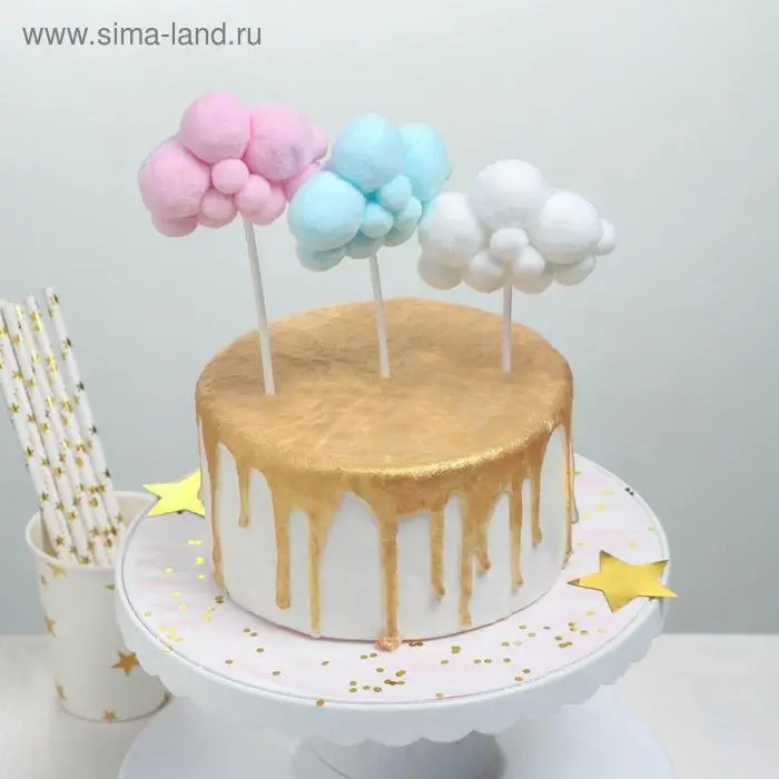 Топпер для торта &laquo;Облачко&raquo;, 17&times;9 см, цвет МИКС
