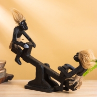 Сувенир &laquo;Аборигены на качелях&raquo;, 33&times;8&times;22 +/- 2 см, дерево