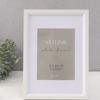 Фоторамка МДФ "Anna" 21х30 см, с паспарту (15х20 см), белый (пластиковый экран)