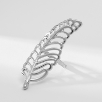 Кольцо металл &laquo;Лист&raquo; папоротника, цвет серебро, безразмерное