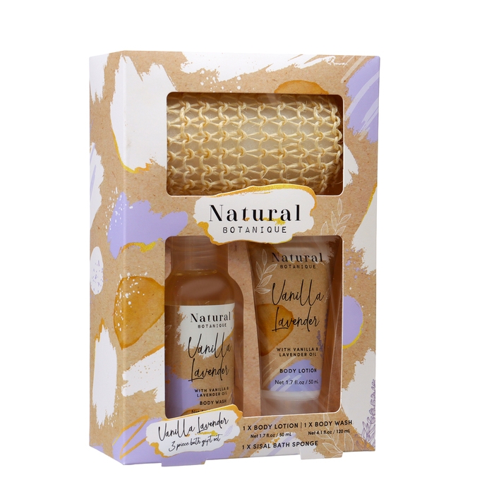 Подарочный набор Natural Botanique: лосьон 50 мл, гель для душа 120 мл, мочалка Подарочный набор Natural Botanique: лосьон 50 мл, гель для душа 120 мл, мочалка