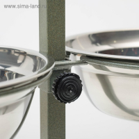 Подставка с мисками, 2 х 2,5 л, высота 60 см, разборная, зелёная Подставка с мисками, 2 х 2,5 л, высота 60 см, разборная, зелёная