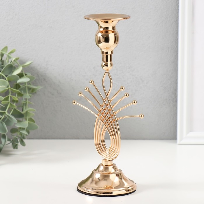 Подсвечник металл на 1 свечу "Золотое сечение" d=2-6 см 8х8х23 см