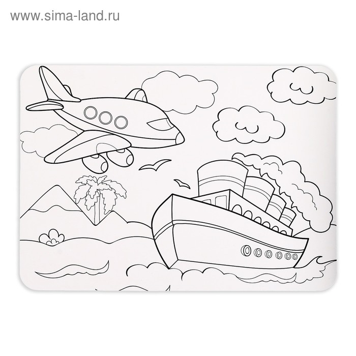 Пазл в рамке &laquo;Транспорт&raquo;, 34 детали + раскраска