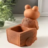 Подставка для мелочей &laquo;Черепаха с тележкой&raquo;, 12&times;10&times;8 см, гипс, охра