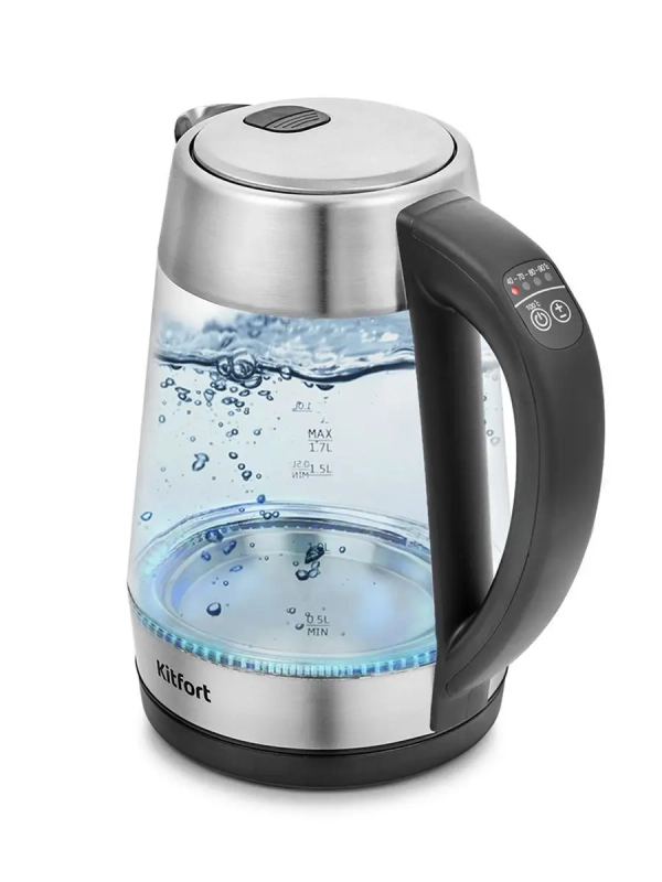 Чайник электрический стеклянный с подсветкой КТ-6107