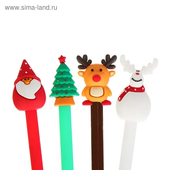 Ручка - прикол гелевая Calligrata &laquo;Новый год&raquo;, неавтоматическая, чёрные чернила, 0.38 мм, штрихкод на штуке, подарочная, МИКС