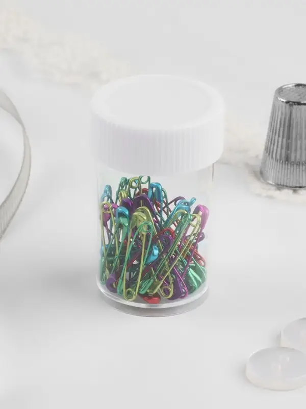 Булавки английские, 22 мм, 50 шт., разноцветные