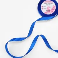 Лента атласная, 12 мм, 23&plusmn;1 м, синяя №40