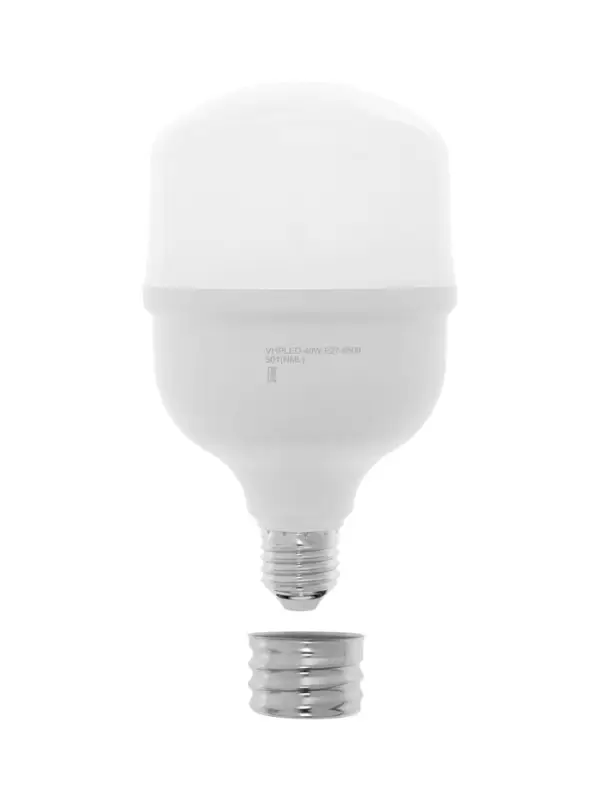 Лампа светодиодная VKL electric, бочка, 40 Вт, E27, переходник Е40, 3800 Лм, 6500K, IP20, 100&times;159мм,
