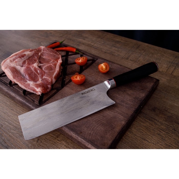 Нож топорик Magistro &laquo;Ортего&raquo;, длина лезвия 18 см, дамасская сталь AUS-10