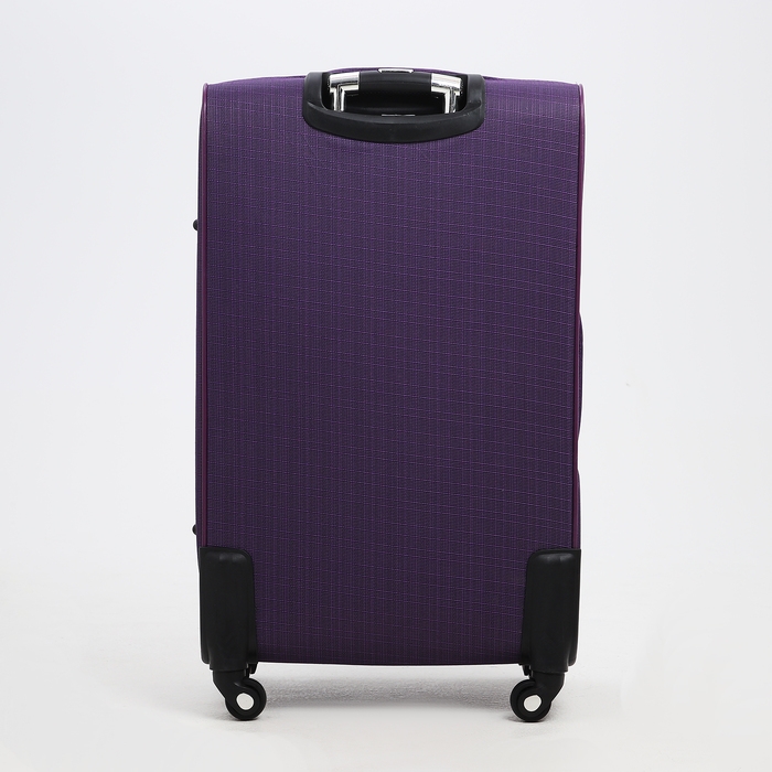Чемодан большой 95 л (L), отдел на молнии, с расширением, кодовый замок, 3 колеса, 2 наружных кармана, цвет фиолетовый