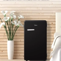 Холодильник MDRD142SLF30, черный, однокамерный, 93 л, ретро