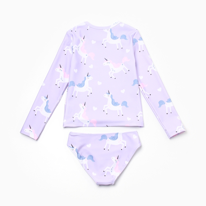 Купальник детский KAFTAN Купальник детский KAFTAN "Единороги", рост 122-128 см, лиловый