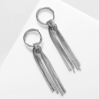 Серьги висячие &laquo;Стиль&raquo; цепи в узле, цвет серебро