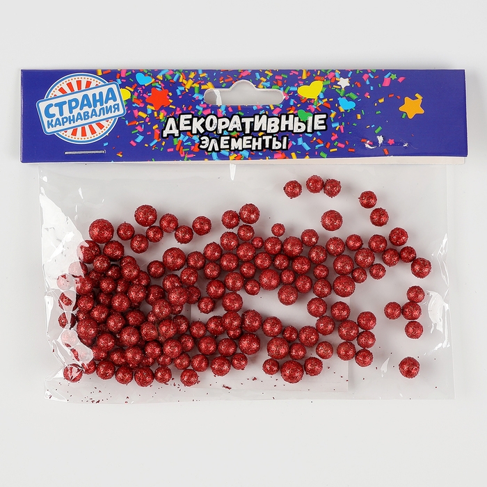 Фигурка для поделок и декора &laquo;Шар&raquo;, набор 80 шт., размер 1 шт. &mdash; 0,5 см, цвет красный