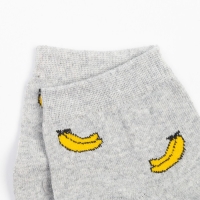 Носки женские &laquo;Бананы&raquo;, цвет серый, размер 23-25