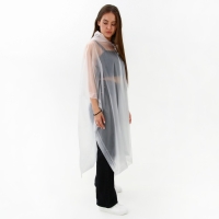 Дождевик взрослый пончо &laquo;Кроме, как из себя, и выйти-то некуда&raquo;, оверсайз, 44-52, 97 х 120 см, цвет белый