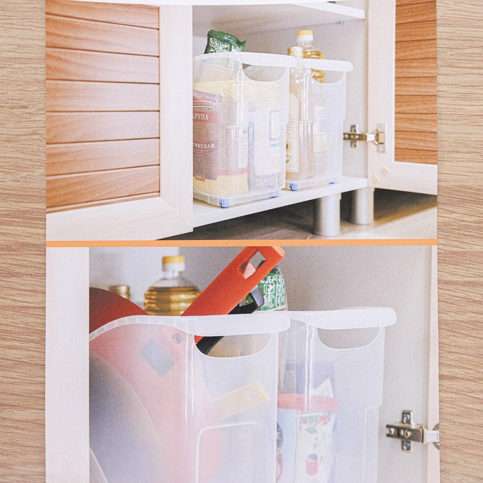 Контейнер для хранения хозяйственный на колёсиках, 10 л, 46&times;16&times;23,5 см, прозрачный