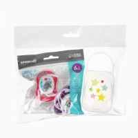 Соска - пустышка анатомическая Крошка Я &laquo;Для девочки&raquo; от 6 мес., 2 шт. + контейнер