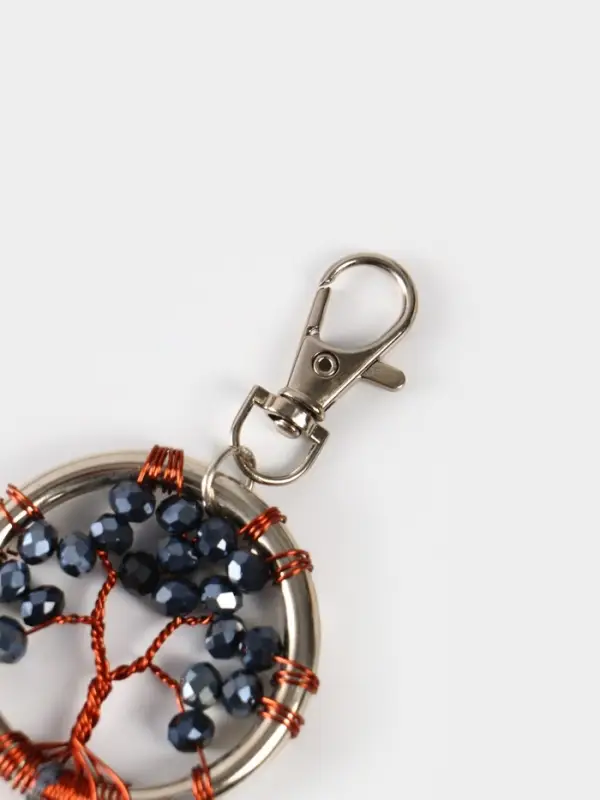 Брелок ловец снов "Древо жизни" 19 см, цв. серый