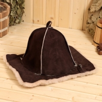 Набор для бани из овчины 2 предмета шапка и коврик Набор для бани из овчины 2 предмета шапка и коврик