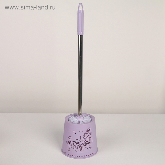 Ёрш для унитаза с подставкой &laquo;Бабочки&raquo;, 12,5&times;12,5&times;50 см, цвет МИКС