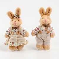 Мягкая игрушка "Зайчик в комбинезоне", 11х7х5 см