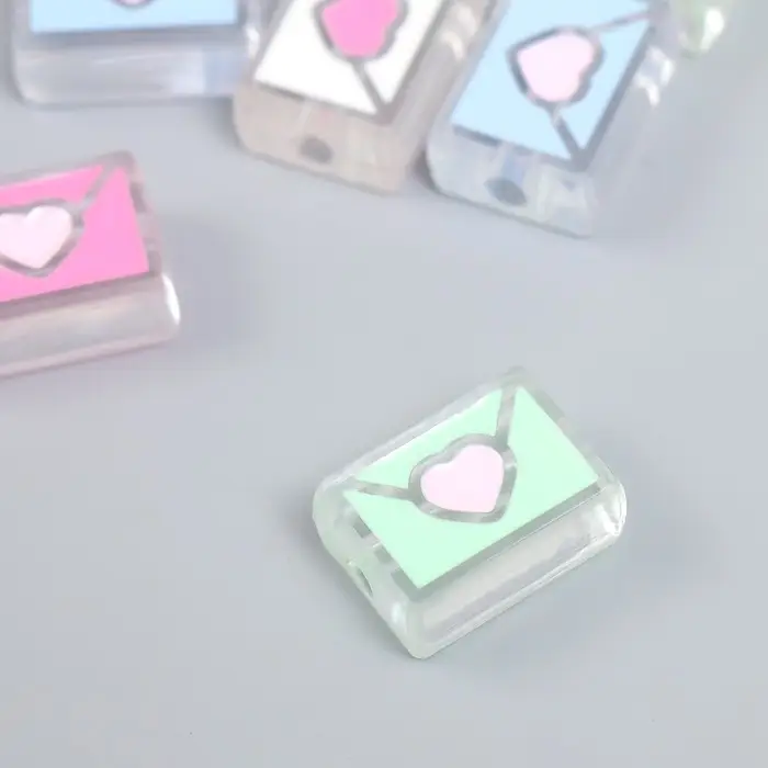 Бусина для рукоделия и плетения &laquo;Арт Узор. Летний бриз. Любовное письмо&raquo;, пластик, 1.5&times;2.2&times;0.9 см, МИКС