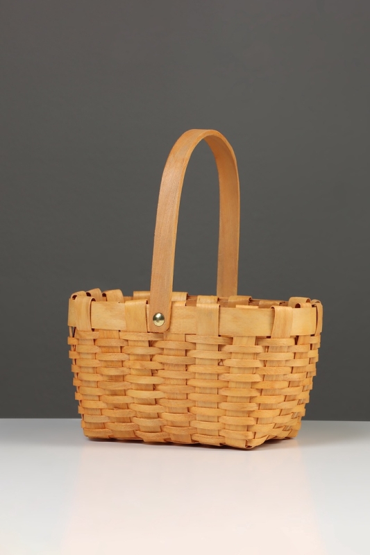 Корзина плетёная, 22&times;16&times;12 см, ручка h=15 см, ива, натуральный цвет