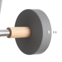 Бра "Свейн" Е27 40Вт серый 13х24х14 см