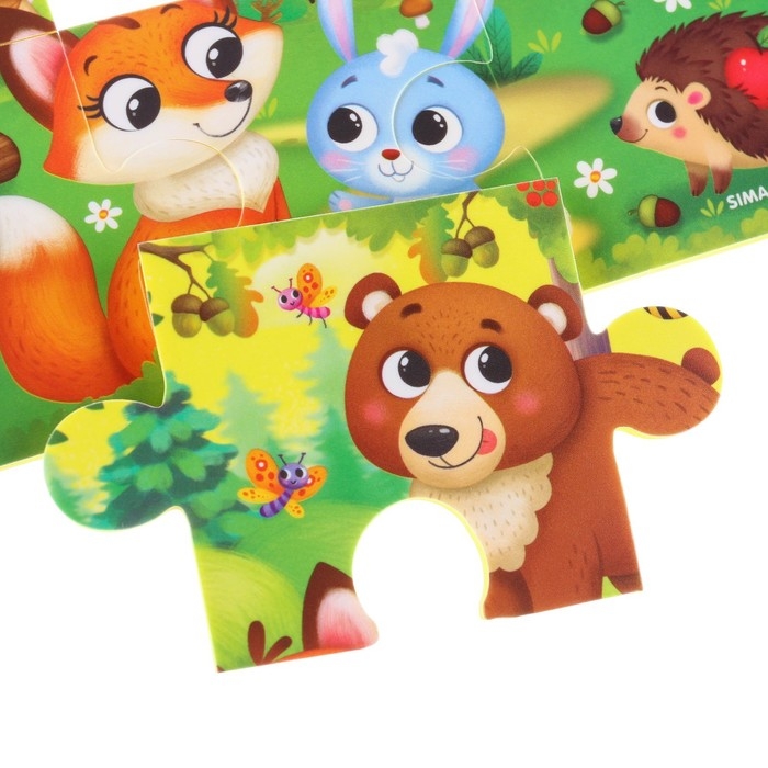 Мягкий пазл для малышей &laquo;Лесные зверята&raquo;, 6 деталей, Крошка Я