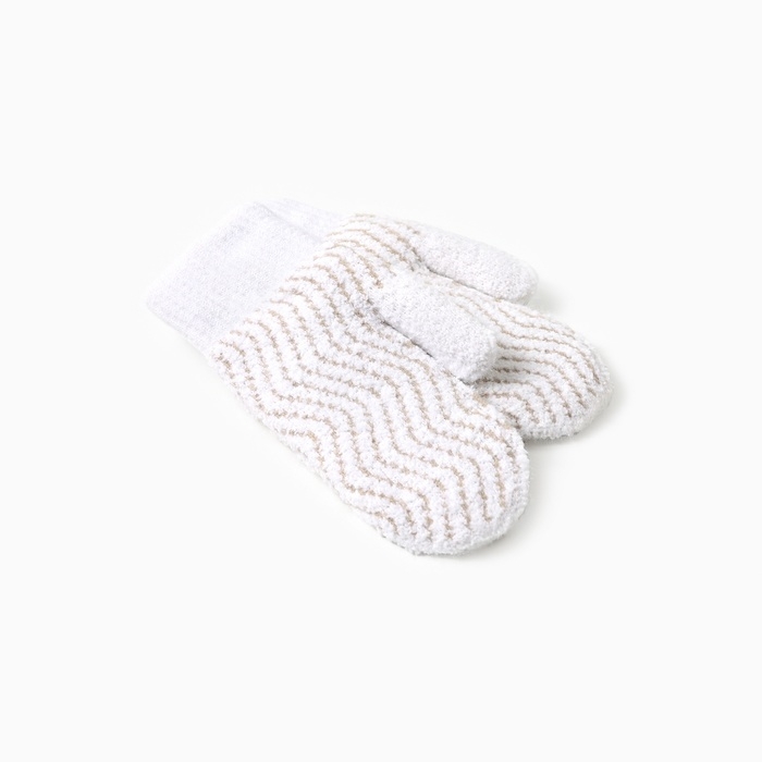 Варежки женские MINAKU, цвет белый, 24 см Варежки женские MINAKU, цвет белый, 24 см