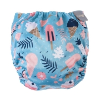 Многоразовый подгузник &laquo;Мороженое&raquo;, 3-15 кг, угольно-бамбуковая ткань, цвет голубой, Крошка Я