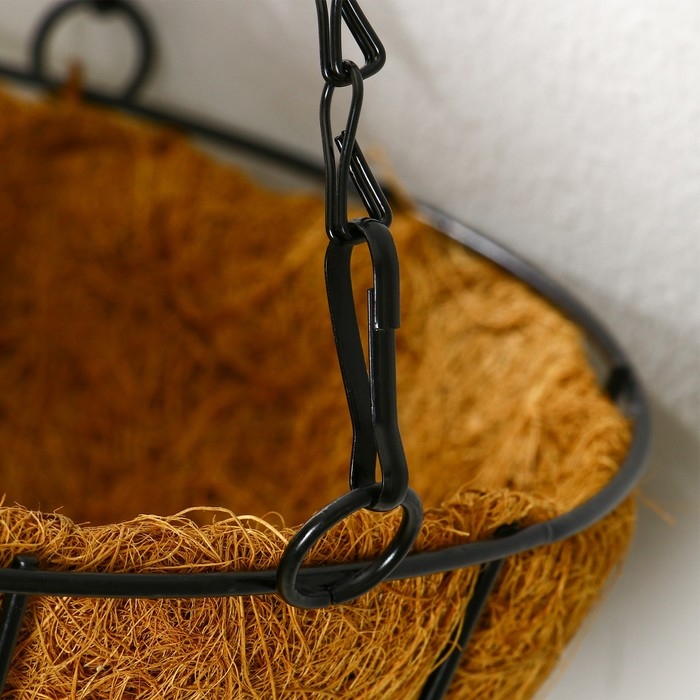 Кашпо подвесное, d = 25 см, с кокосовым вкладышем, &laquo;Полусфера&raquo;, Greengo