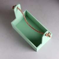 Кашпо деревянное 25.5&times;15&times;30 см "Аром", ручка канат, Оливковый