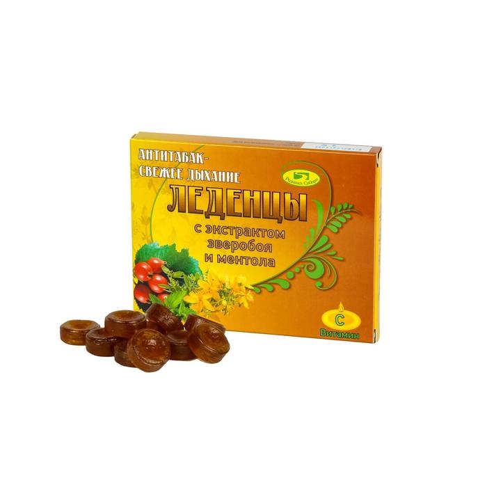 Леденцы с экстрактом зверобоя и ментола Леденцы с экстрактом зверобоя и ментола