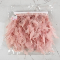 Тесьма с перьями индюка, 13-17 см, 5 &plusmn; 0,5 м, цвет пудровый