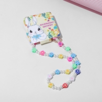 Бусы детские &laquo;Выбражулька&raquo; бусинки и цветочки, цветные, 38 см с удлинителем