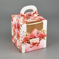 Коробка сборная &laquo;Цветочное послание&raquo; 14 х 16 х 14 см