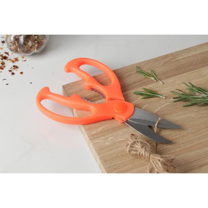Ножницы кухонные Доляна &laquo;Ловкач&raquo;, 19 см, цвет оранжевый