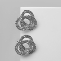 Серьги со стразами «Спираль» круг, цвет белый в серебре Серьги со стразами «Спираль» круг, цвет белый в серебре