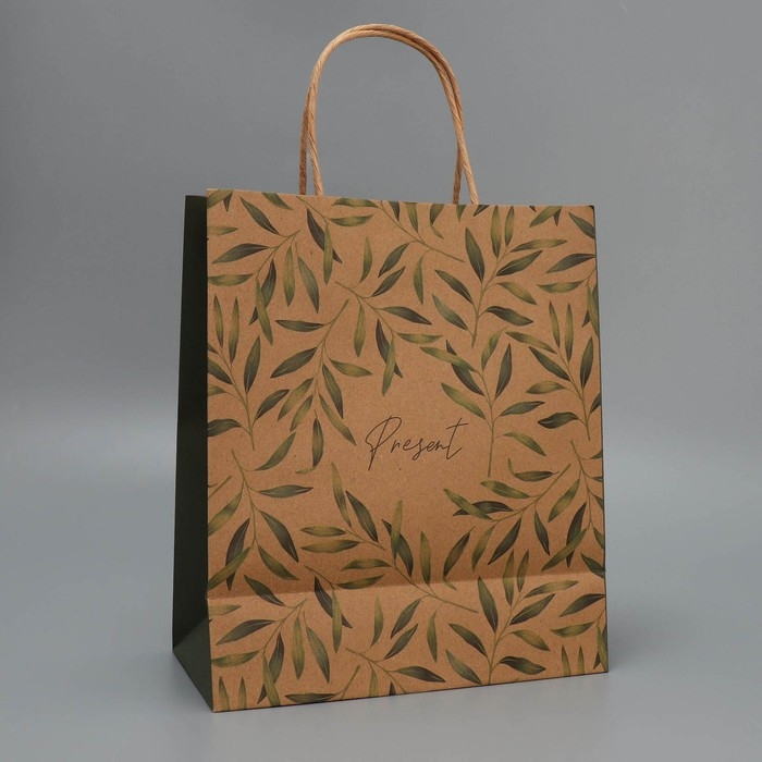 Пакет подарочный крафтовый, упаковка, &laquo;Подарок&raquo;, ML 23 х 27 х 11.5 см