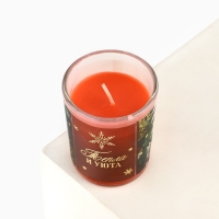 Свеча с калькой новогодняя &laquo;Тепла и уюта&raquo; на Новый год на Новый год, аромат ваниль,5х6х5 см