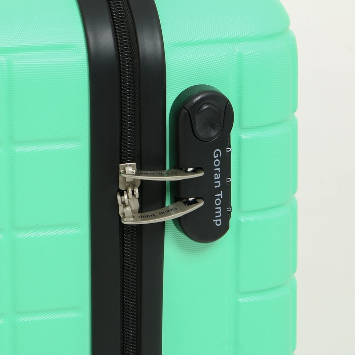 Чемодан малый 47 л (S) Goran Tomp, отдел на молнии, кодовый замок, 4 колеса, цвет мятный Чемодан малый 47 л (S) Goran Tomp, отдел на молнии, кодовый замок, 4 колеса, цвет мятный