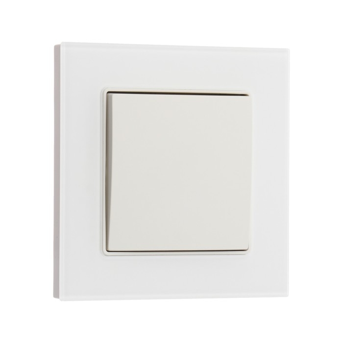Выключатель проходной TOT Matte Glass, 10 А, 1 кл., скрытый, стекло, белый Выключатель проходной TOT Matte Glass, 10 А, 1 кл., скрытый, стекло, белый