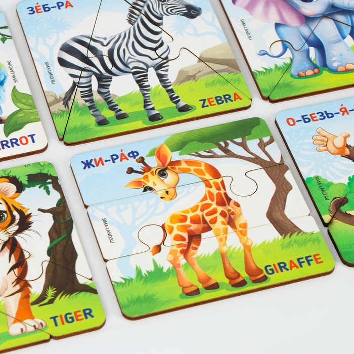 Пазлы деревянные развивающие для малышей &laquo;Животные&raquo;