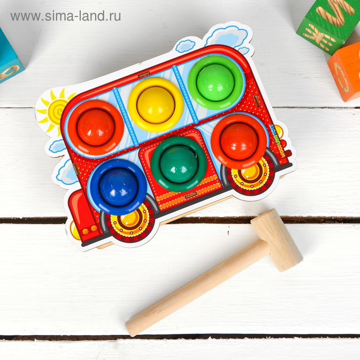 Стучалка-сортер &laquo;Автобус&raquo;, с молотком